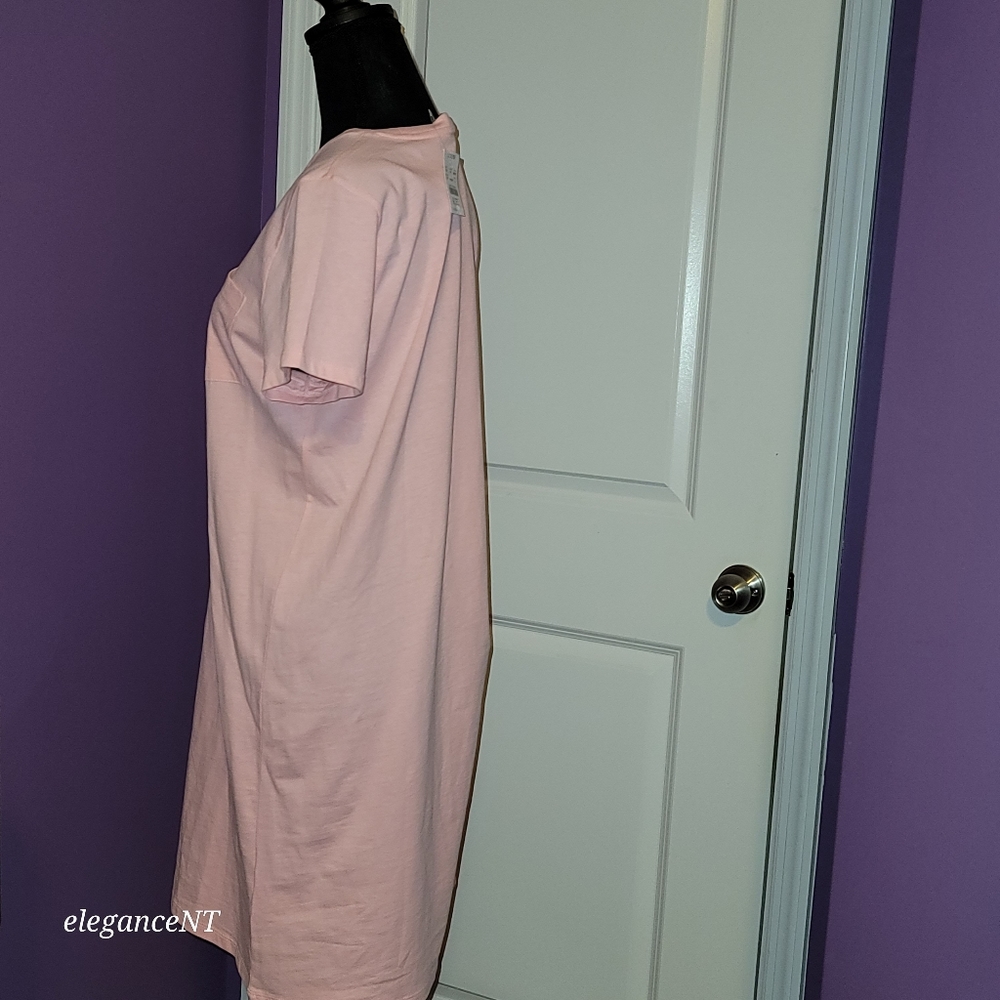 J Crew Short Sleeve Cool Pink T shirt Dress Re-Imagined Sz: Small NWT - Picture 6 of 8